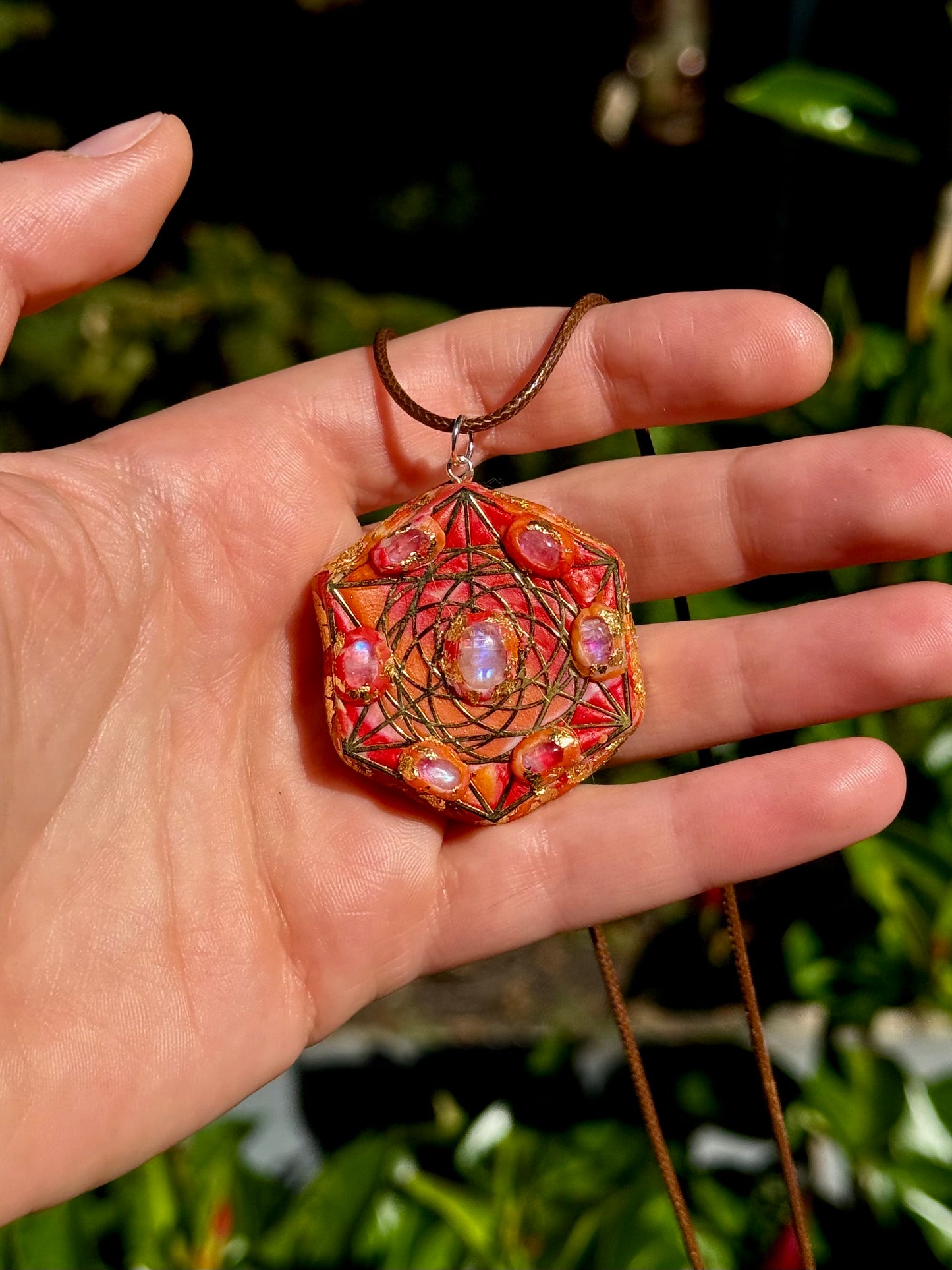 Sacred Geometry 7 Moonstone Talisman