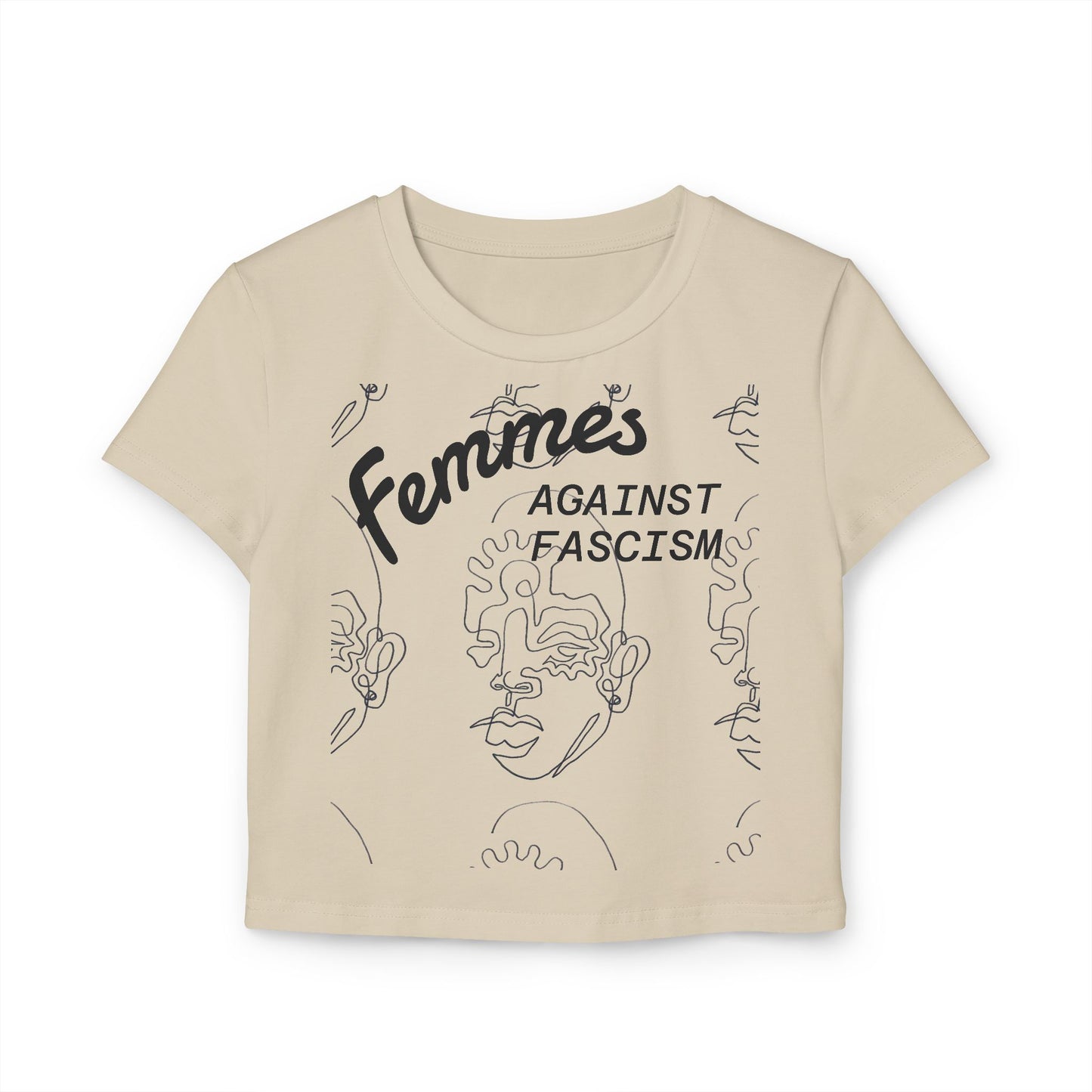 Femmes Against Facism tight baby tee