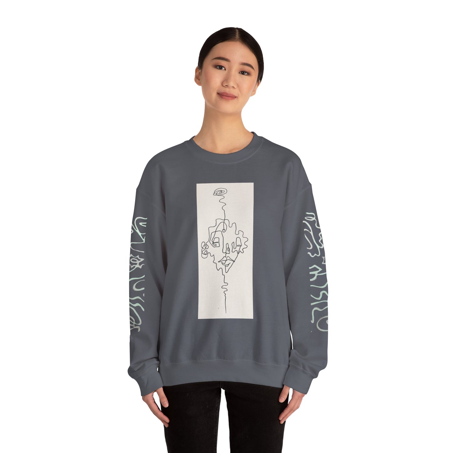 Up and Out- Single Line: Unisex Heavy Blend™ Crewneck Sweatshirt