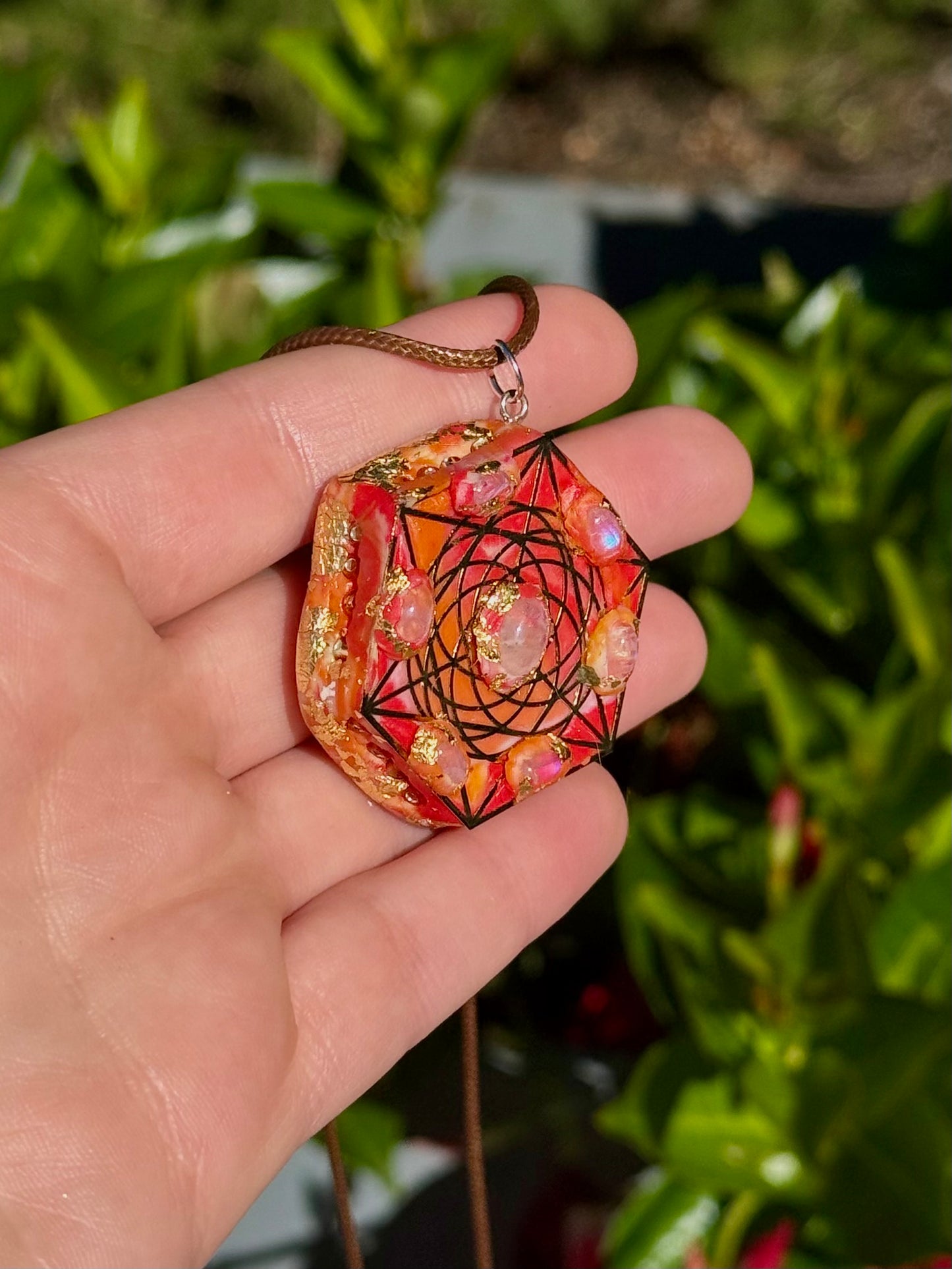 Sacred Geometry 7 Moonstone Talisman