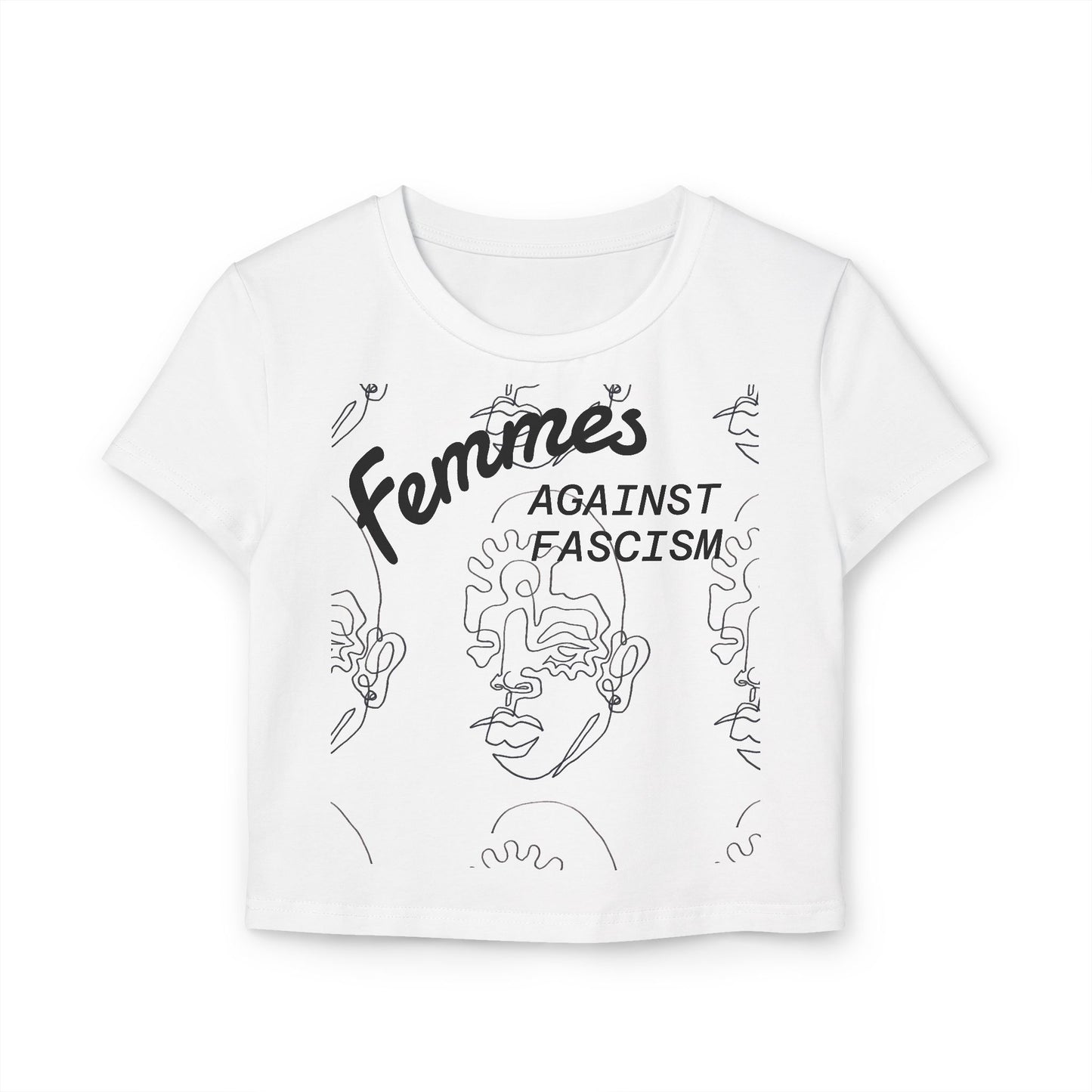 Femmes Against Facism tight baby tee