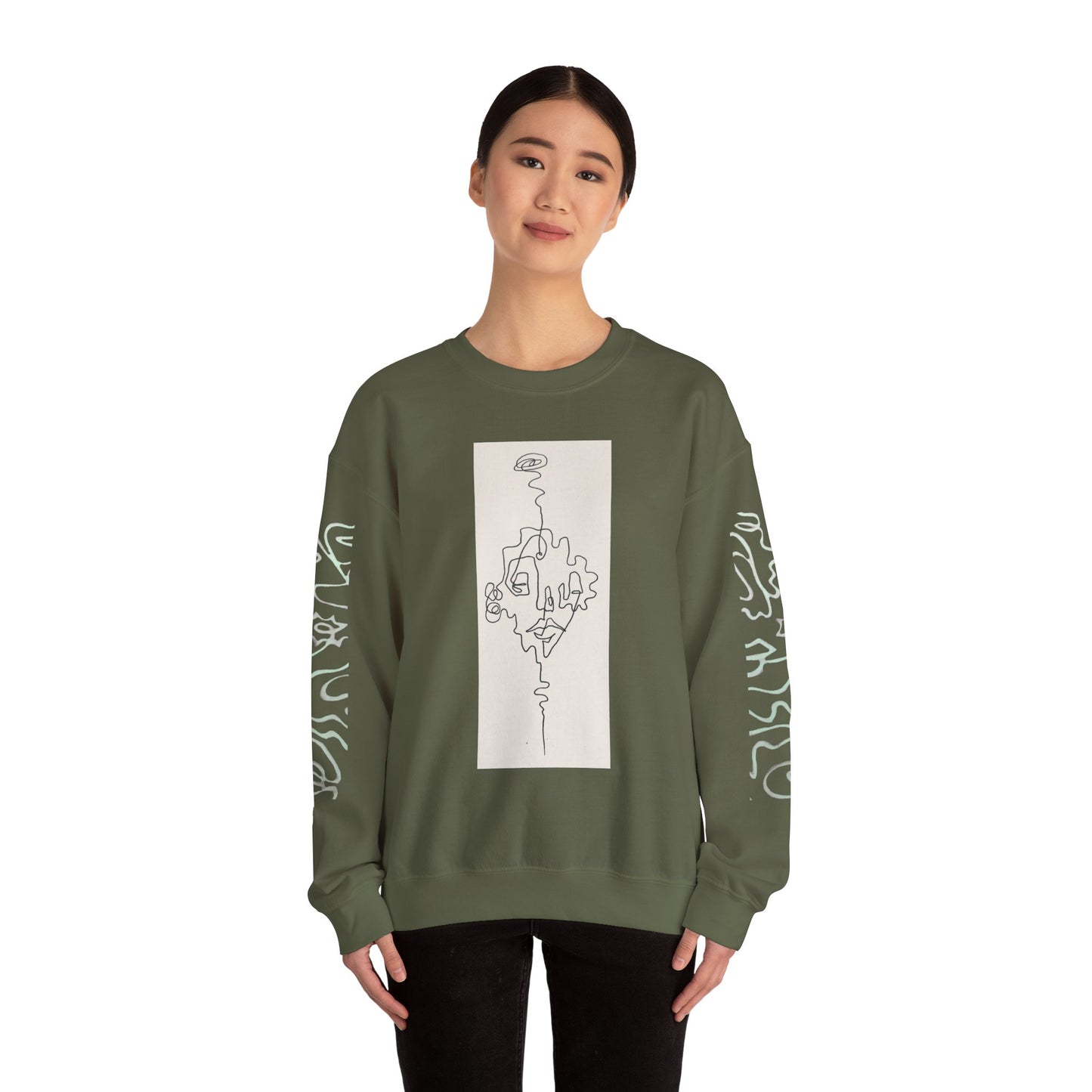Up and Out- Single Line: Unisex Heavy Blend™ Crewneck Sweatshirt