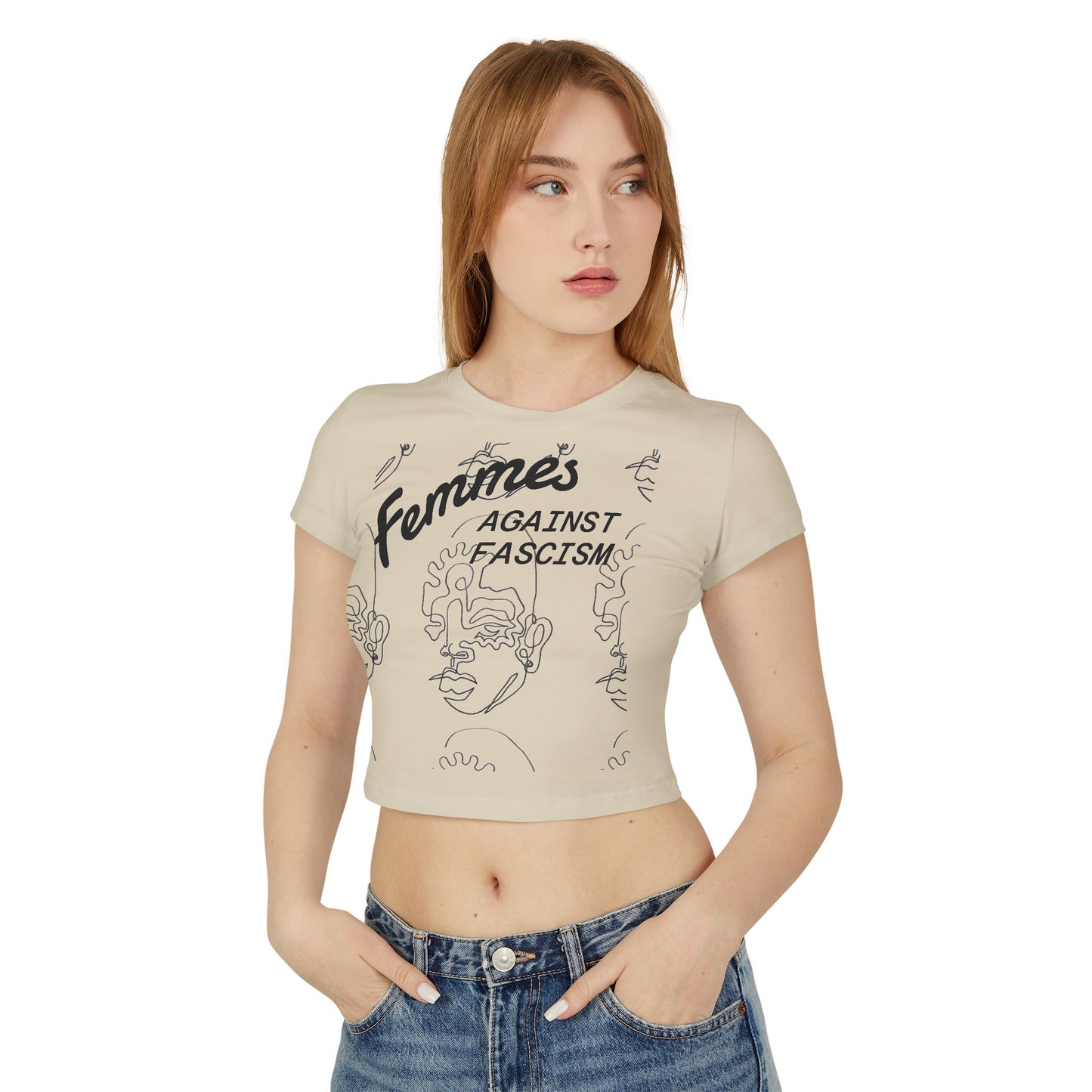 Femmes Against Facism tight baby tee