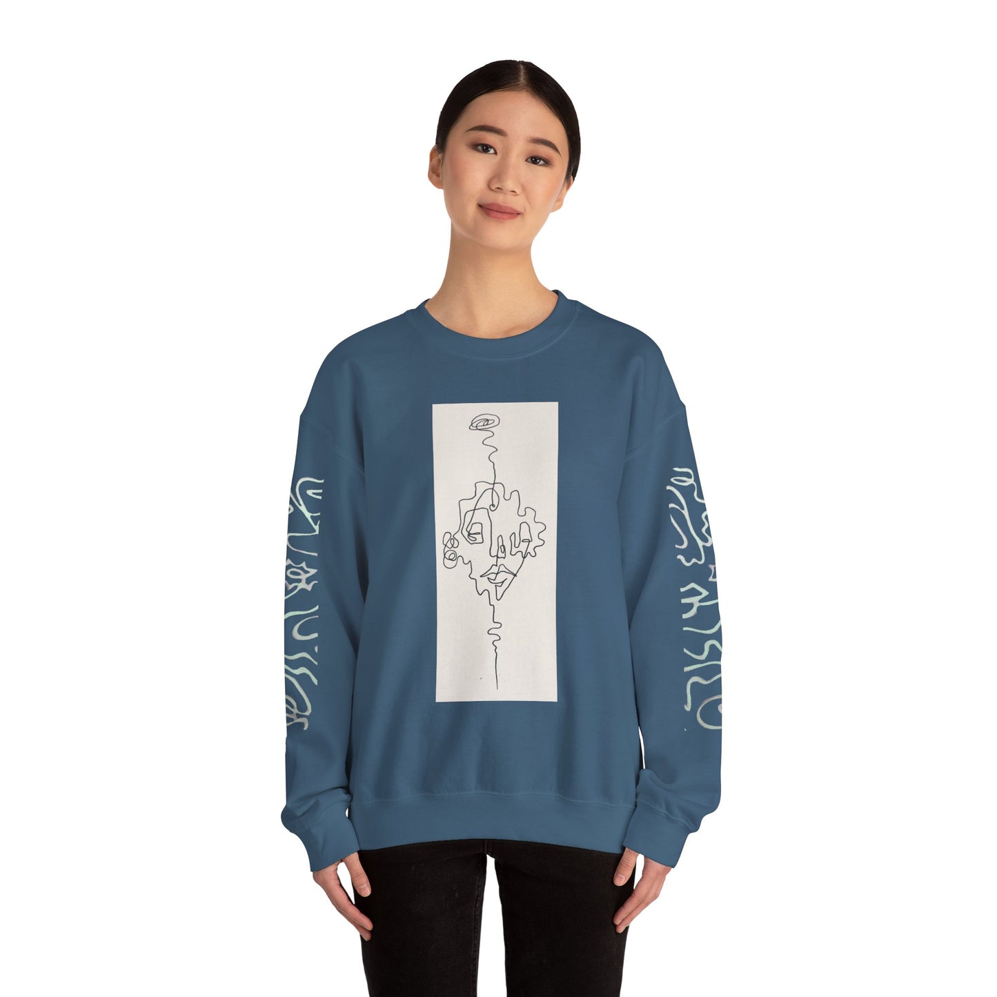 Up and Out- Single Line: Unisex Heavy Blend™ Crewneck Sweatshirt