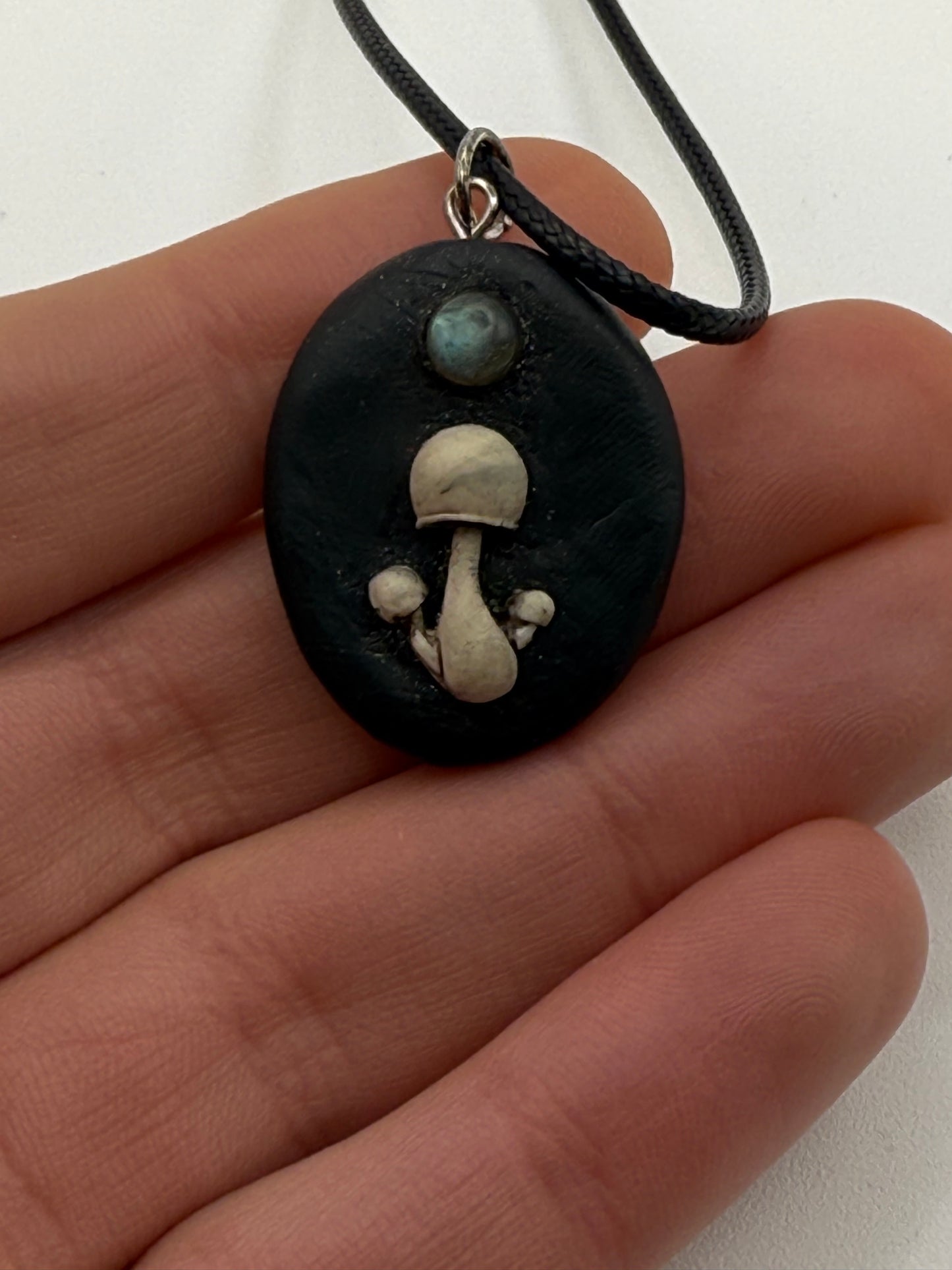 Mushroom and Labradorite Pendant