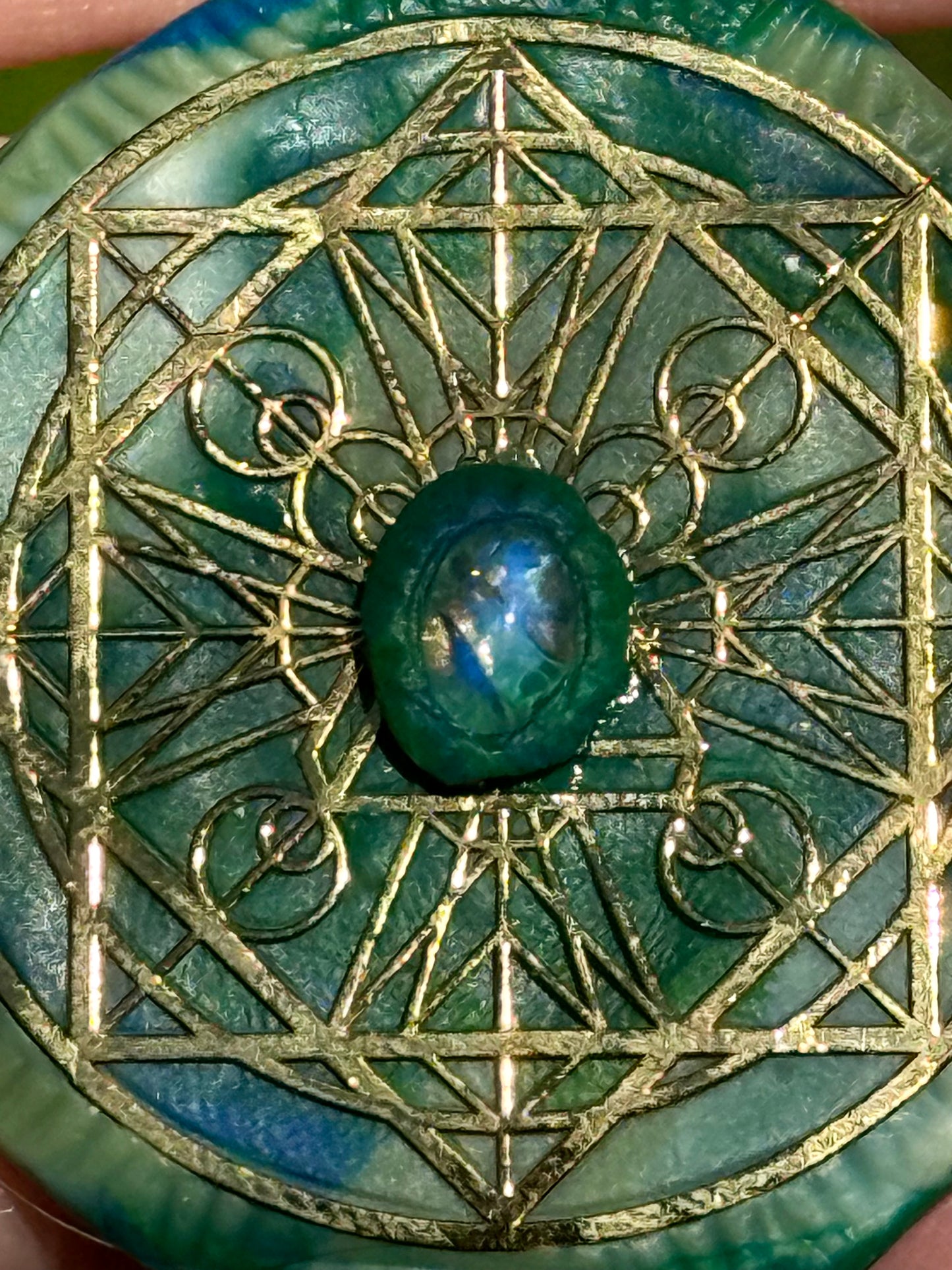 Sacred Geometry Moonstone Pendant