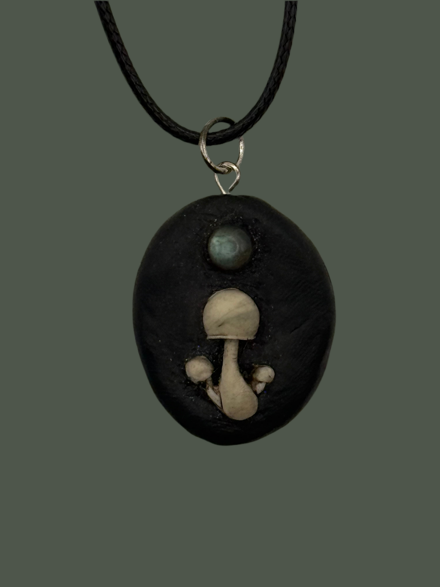 Mushroom and Labradorite Pendant
