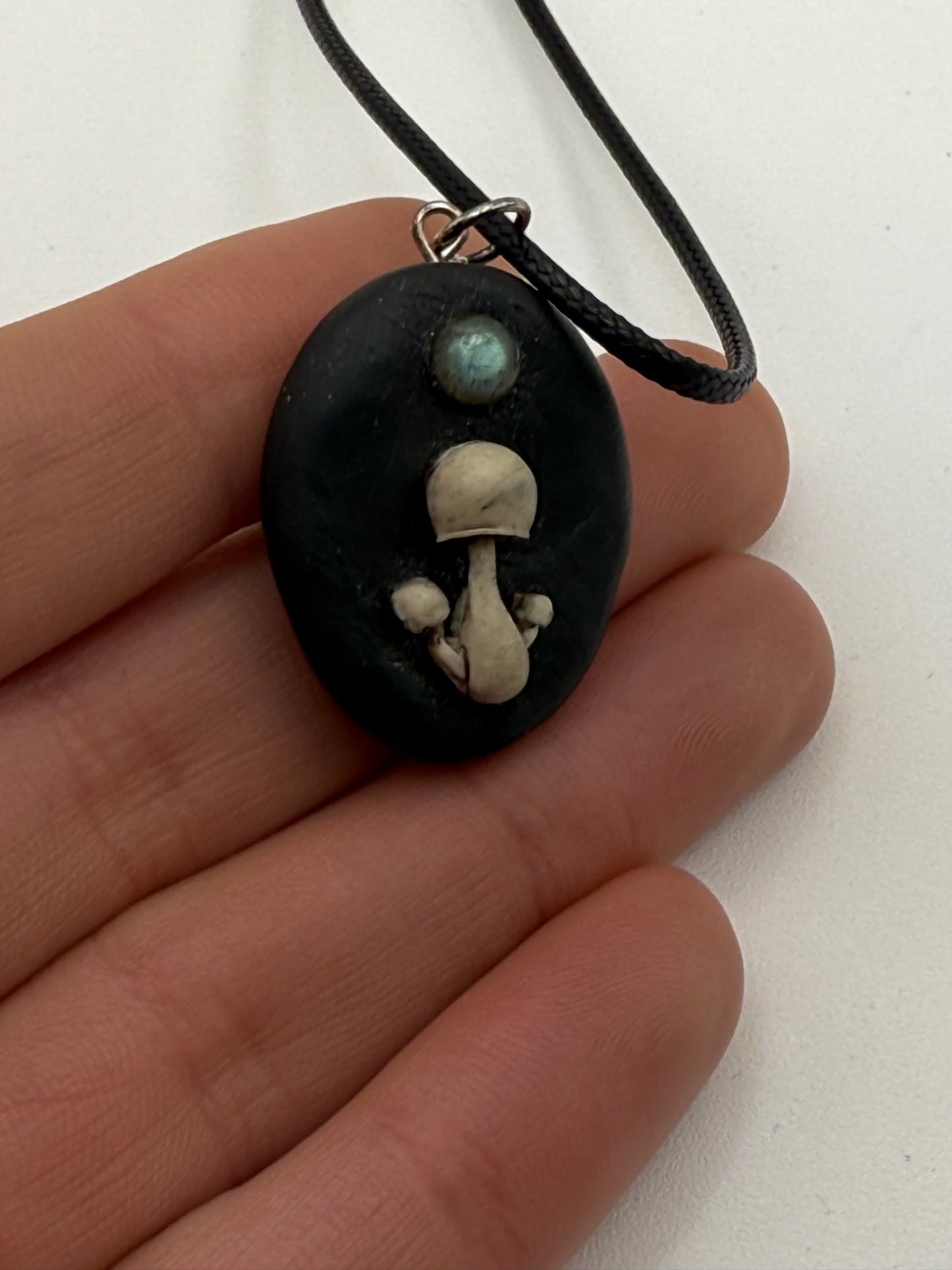 Mushroom and Labradorite Pendant