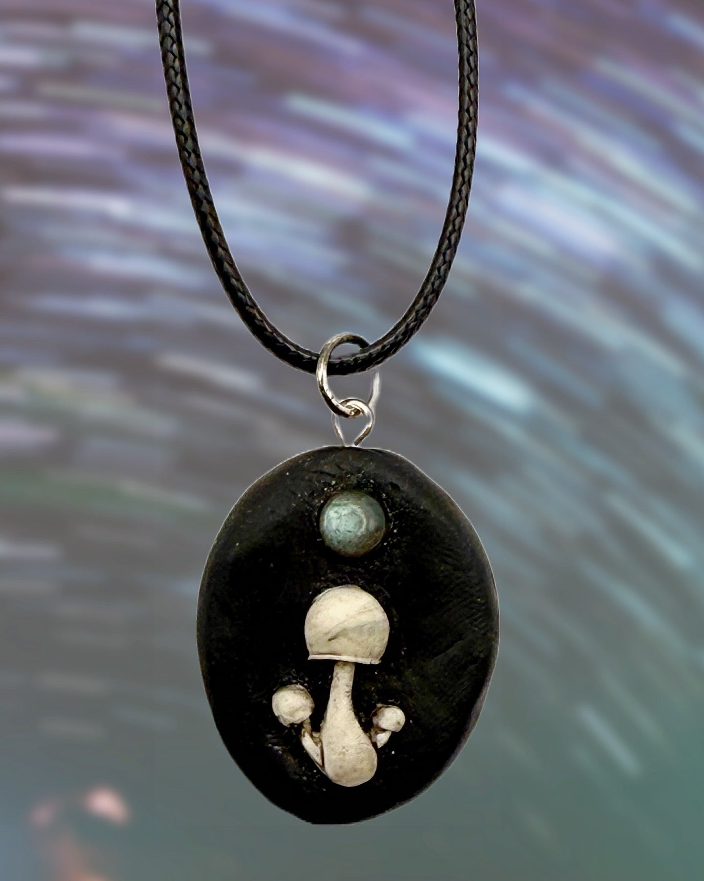 Mushroom and Labradorite Pendant