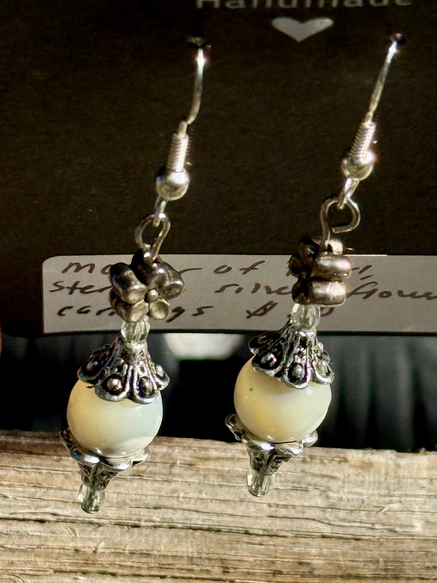 Mother of Pearl & Vintage Flower Charms