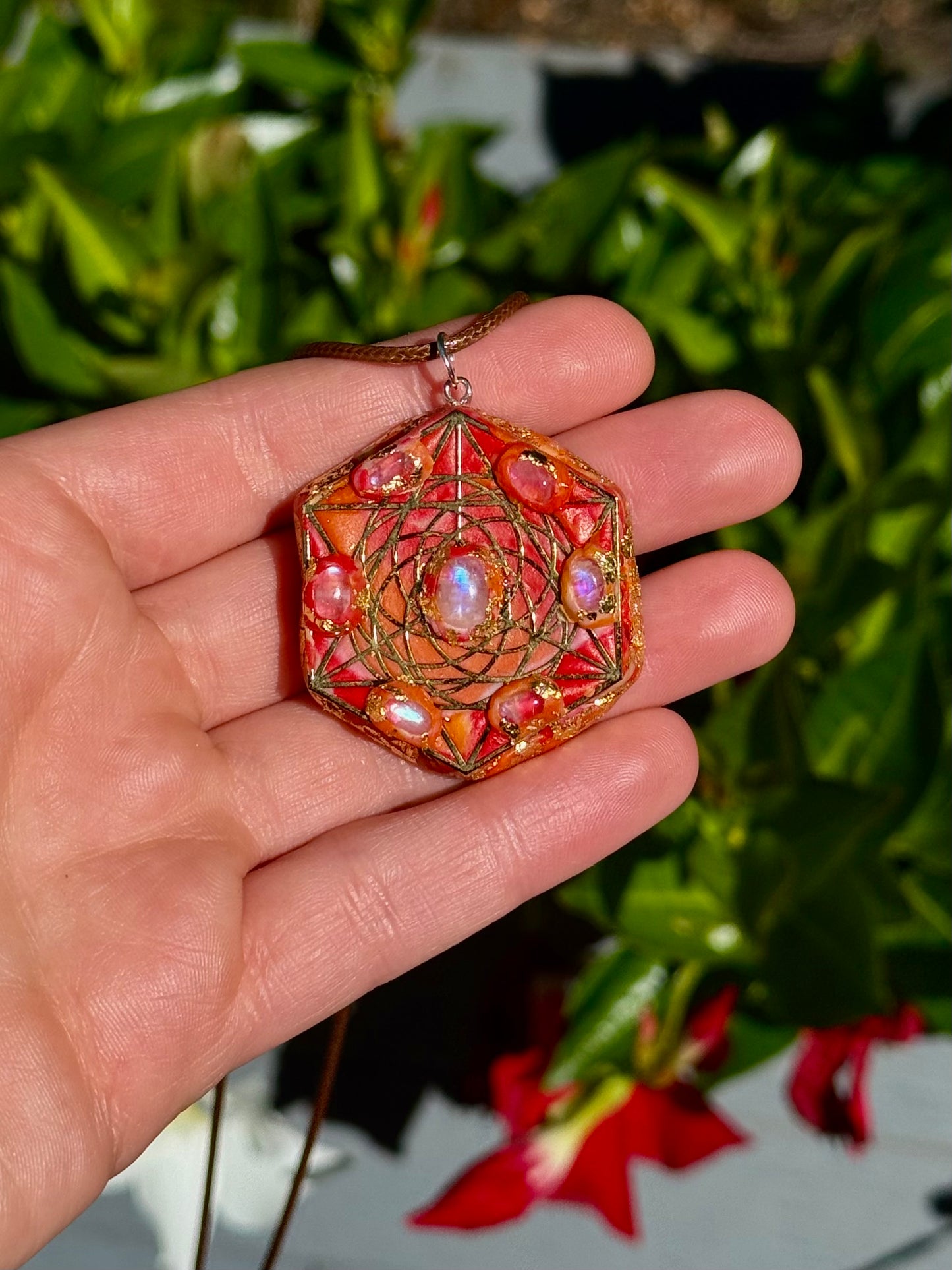 Sacred Geometry 7 Moonstone Talisman