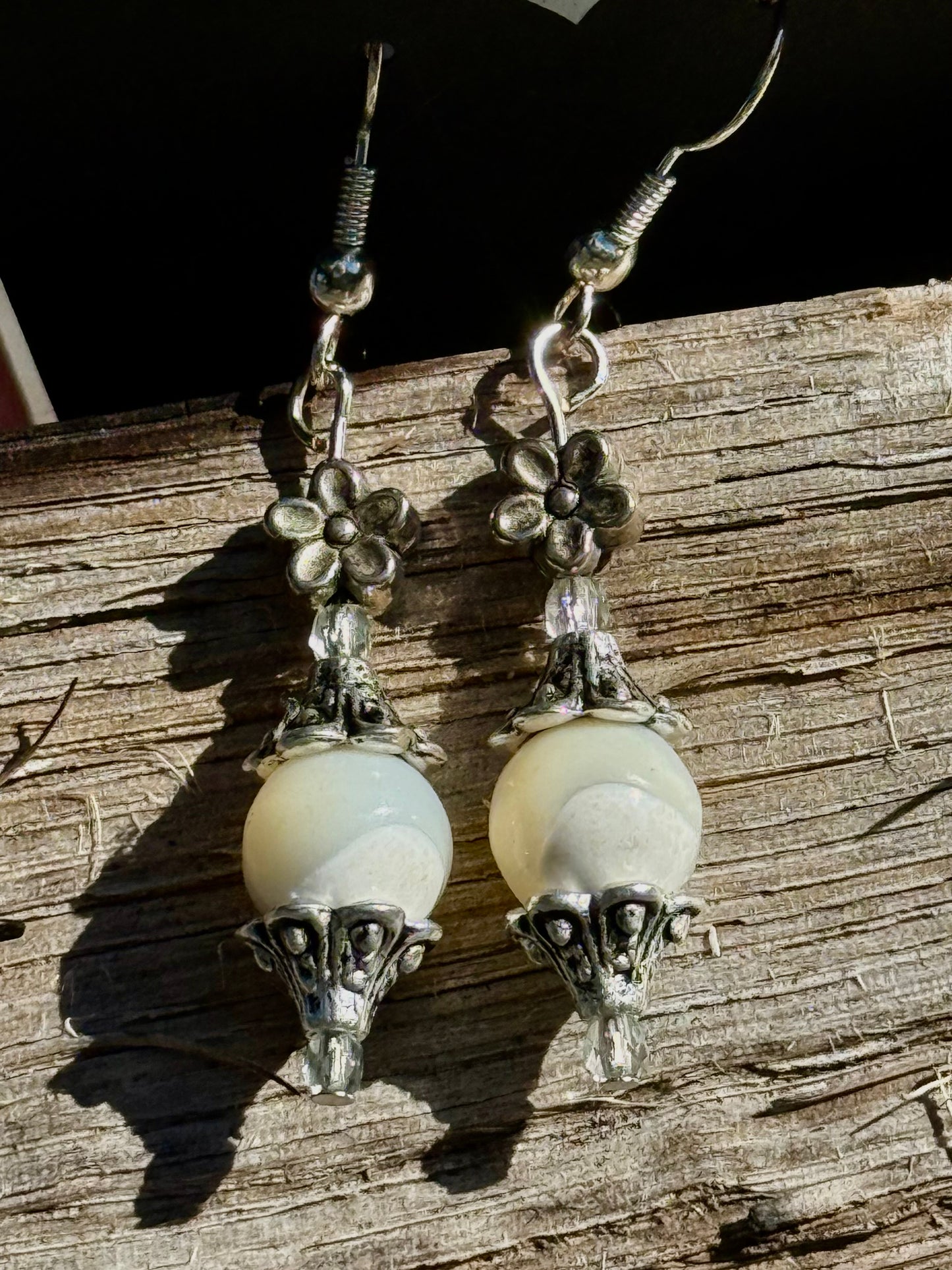 Mother of Pearl & Vintage Flower Charms