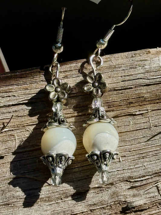 Mother of Pearl & Vintage Flower Charms