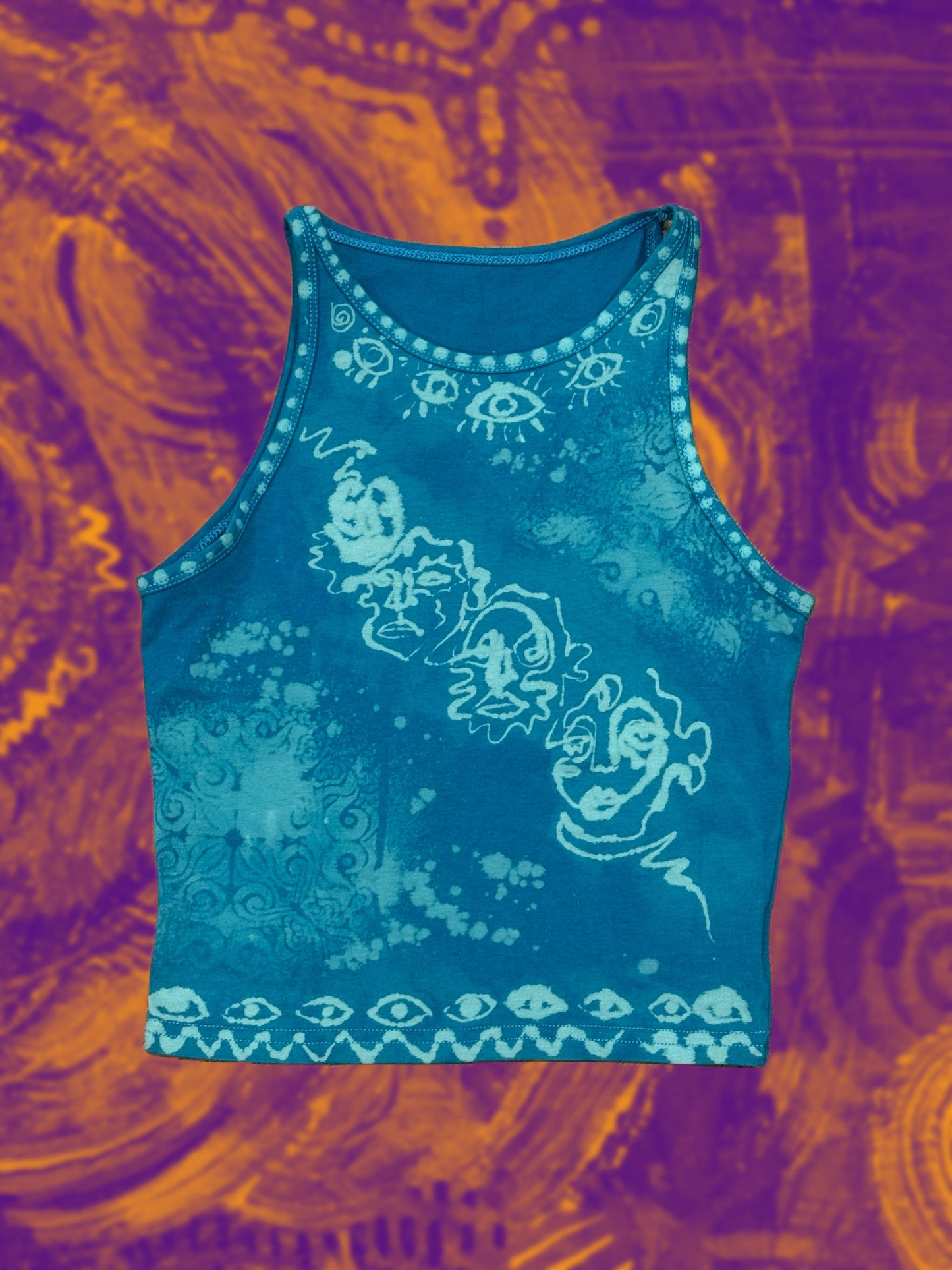 'Ascending' Blue Halter Top (S)