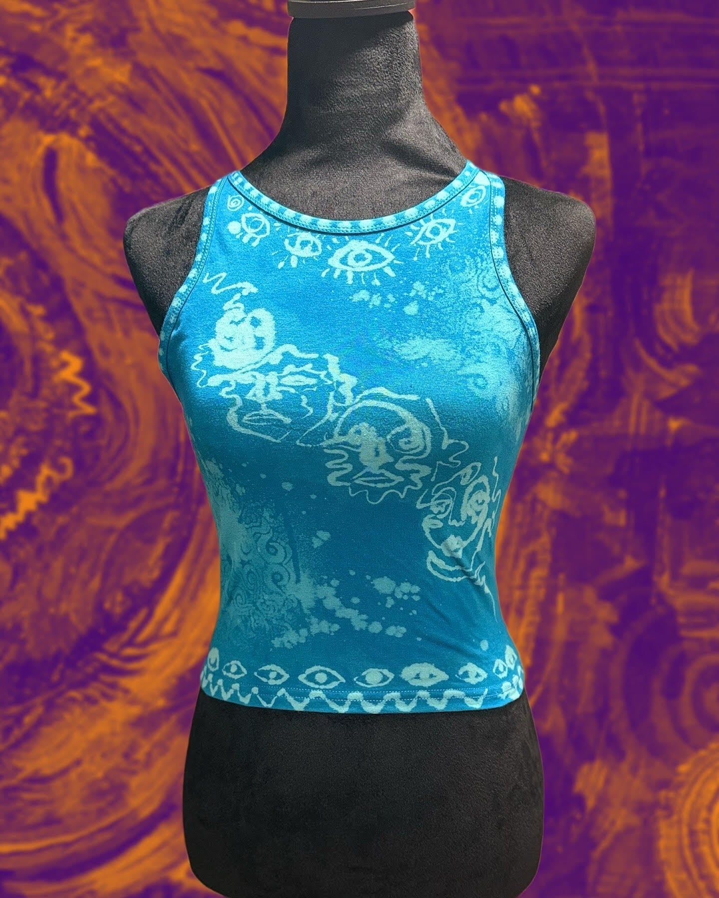 'Ascending' Blue Halter Top (S)