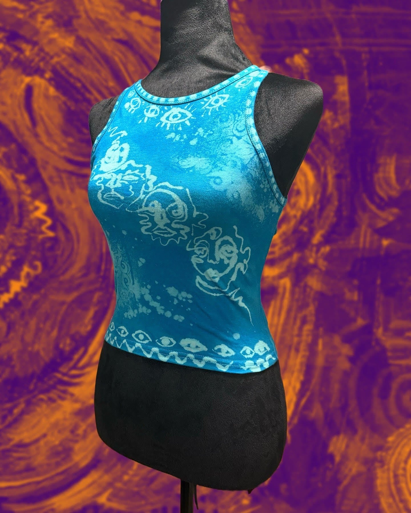 'Ascending' Blue Halter Top (S)